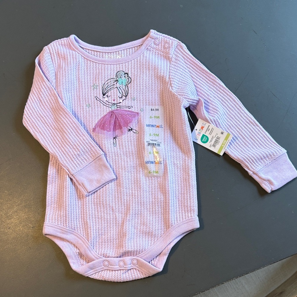 NWT💜 Garanimals Light Pink Ballerina Long Sleeve Bodysuit